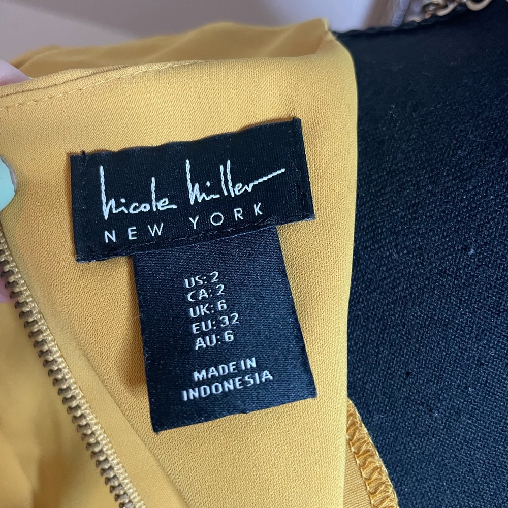 Nicole Miller Mustard Ruffle Sleeve Midi Dress - Picture 9 of 12